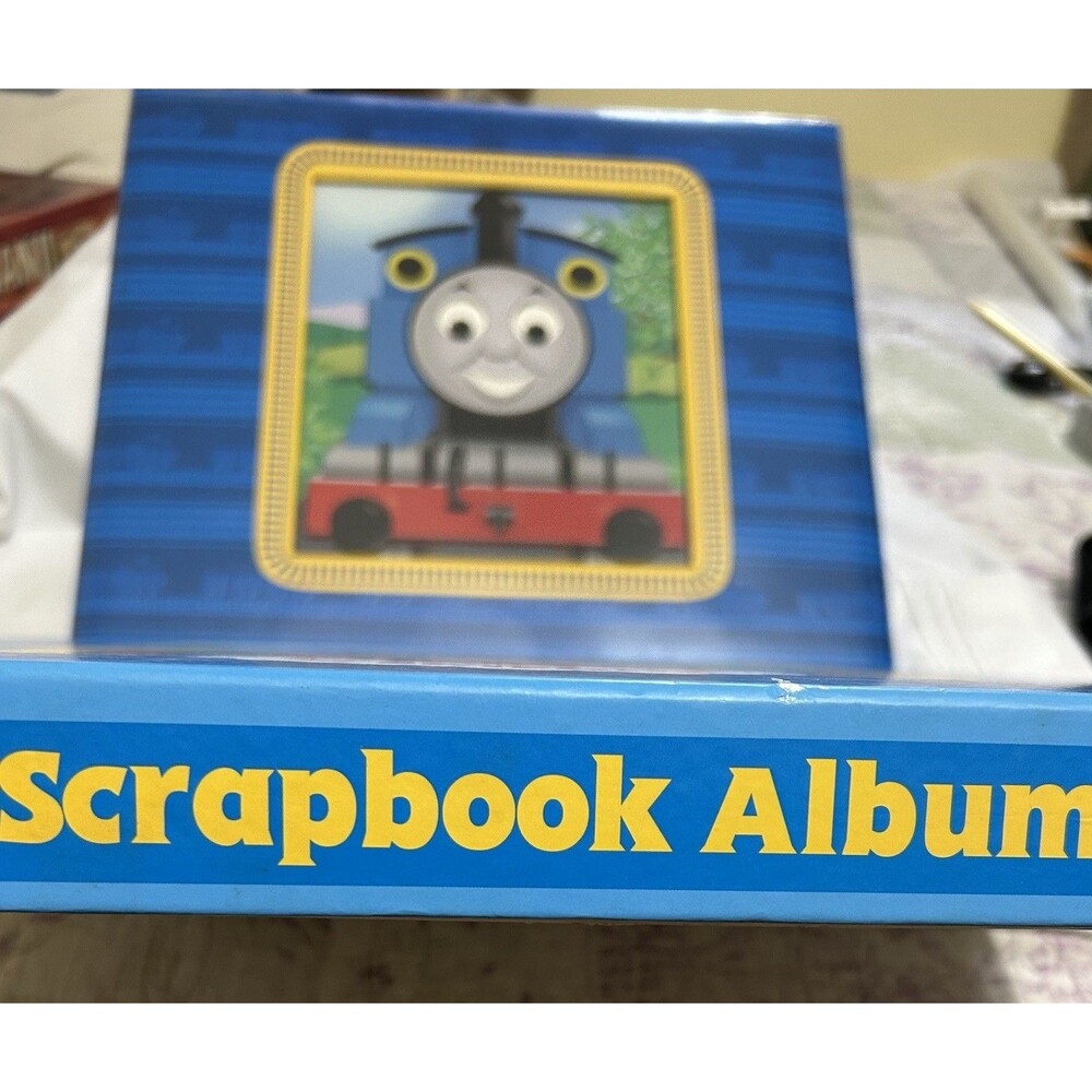 Sandylion Thomas & Friends 12x12 Scrapbook Album Blue Striped THOMSCRBA1